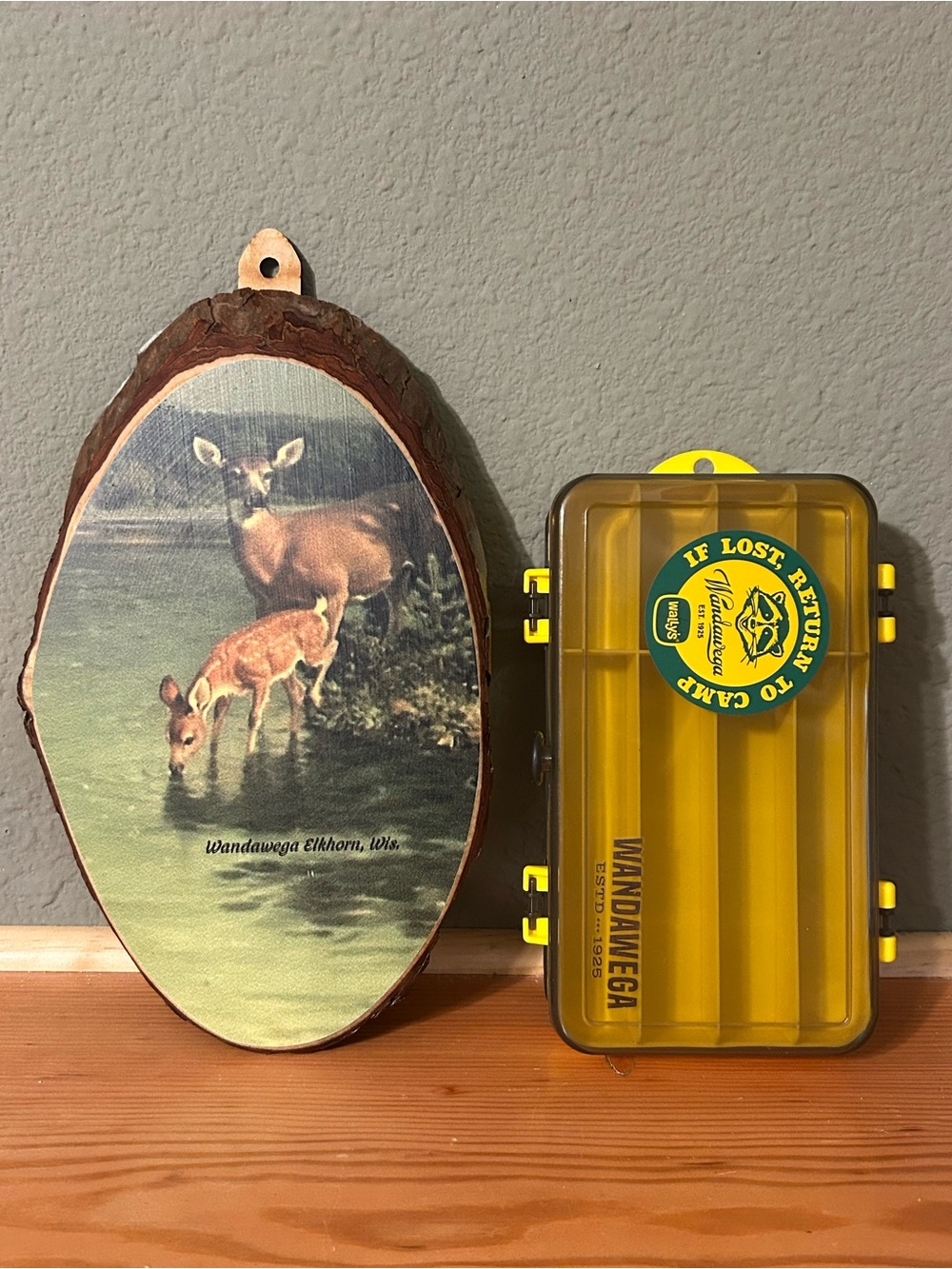 Camp Wandawega Yellow Outdoor Tackle Box with Deer Plaque SOLD OUT